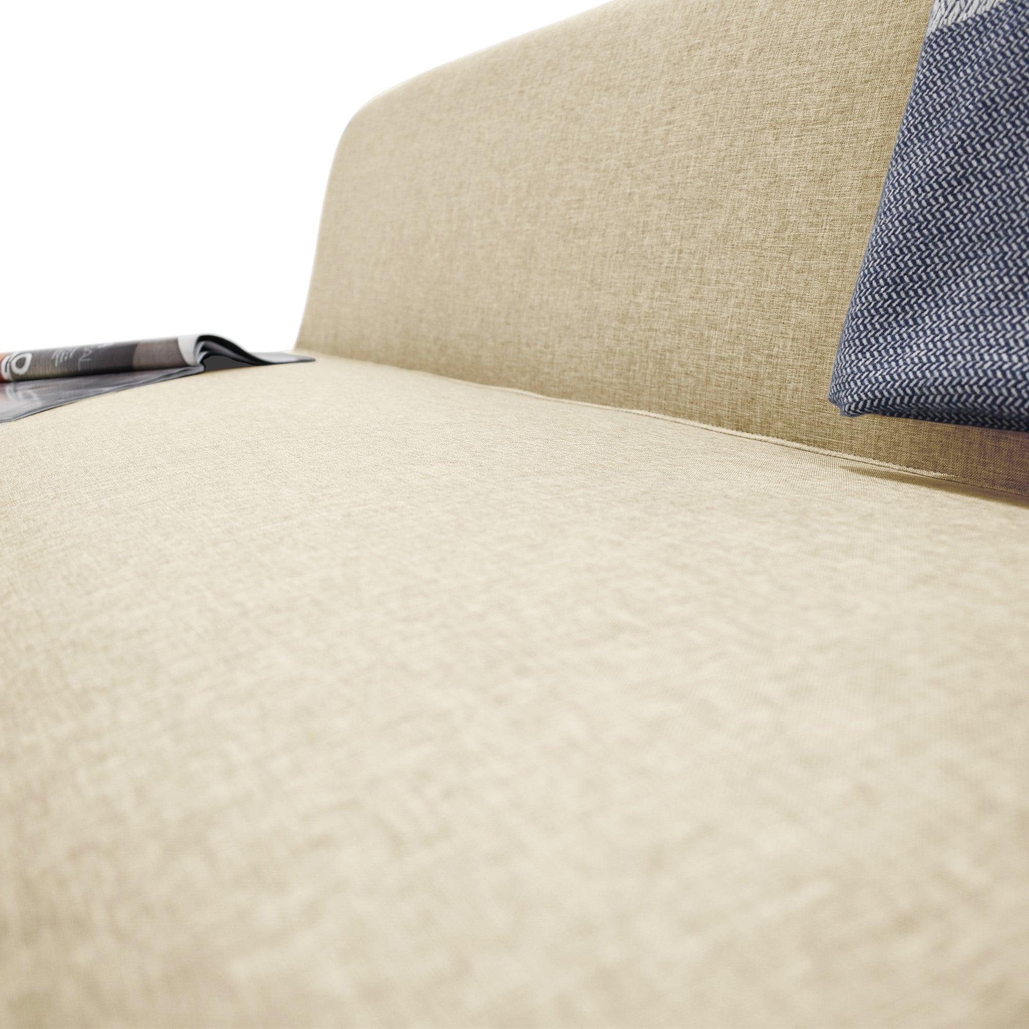 Sofa Oslo 3 Puestos Tela Poliester Beige - VIRTUAL MUEBLES
