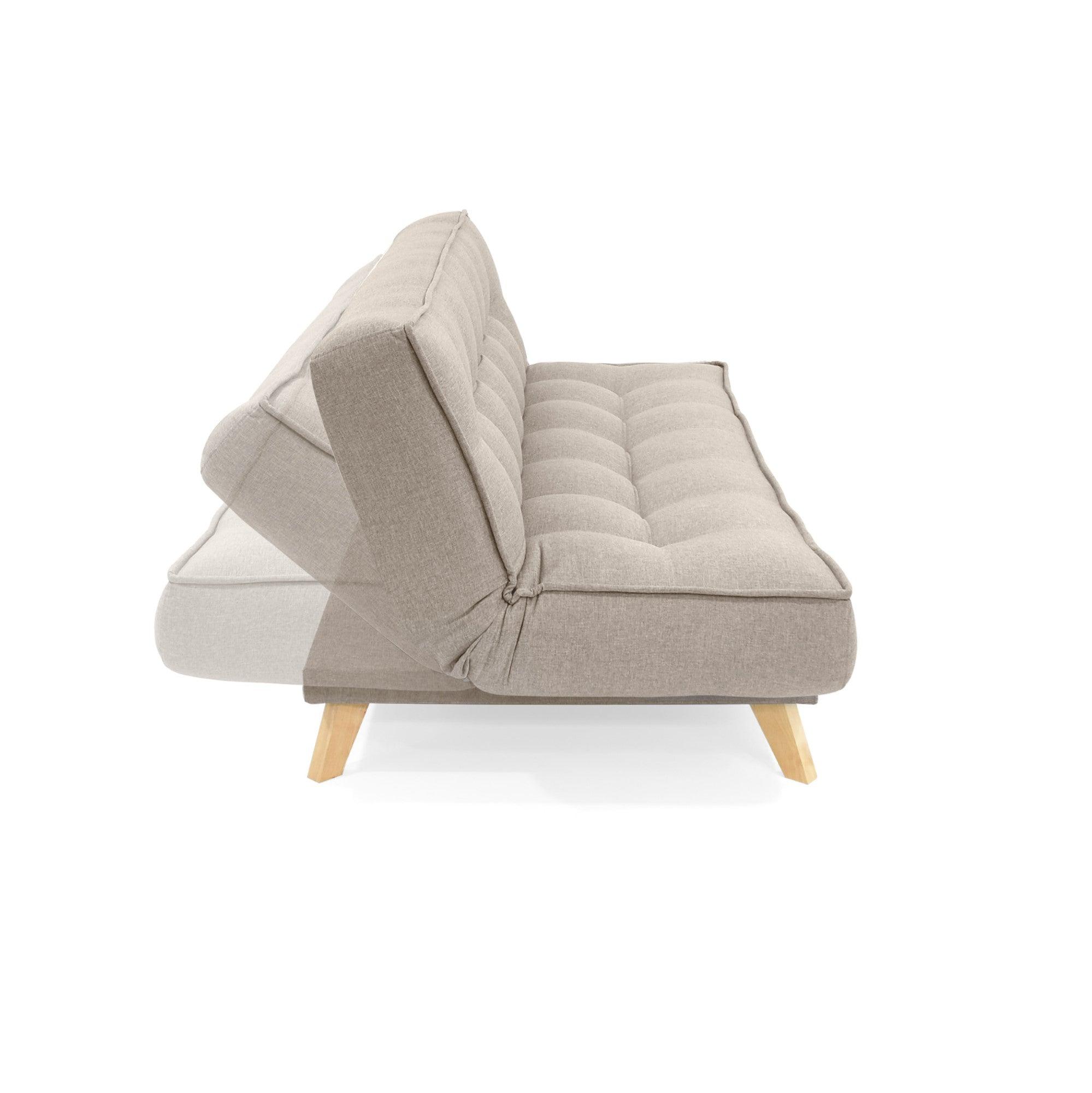 Sofa Cama 3 Posiciones Gales Tela Beige - VIRTUAL MUEBLES