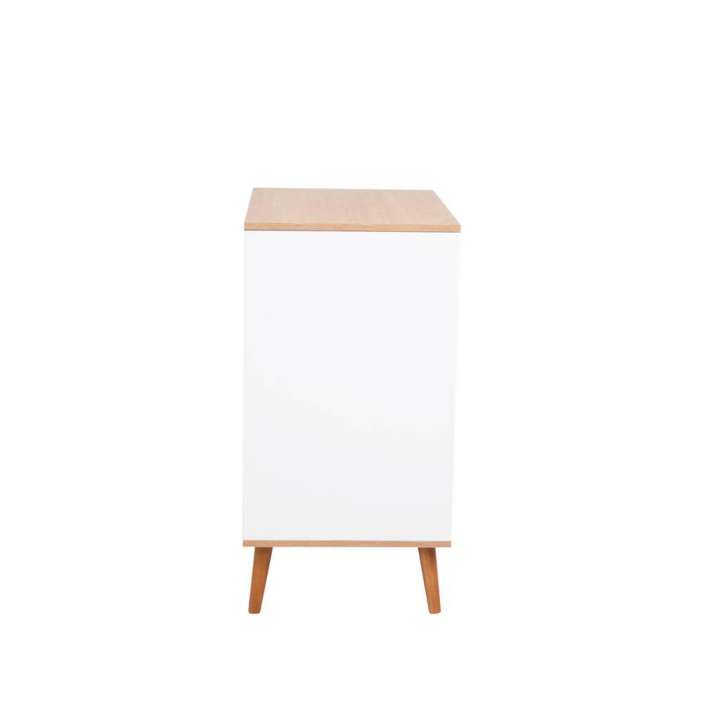Cómoda 4 Cajones Nogal y Blanco Nali - VIRTUAL MUEBLES