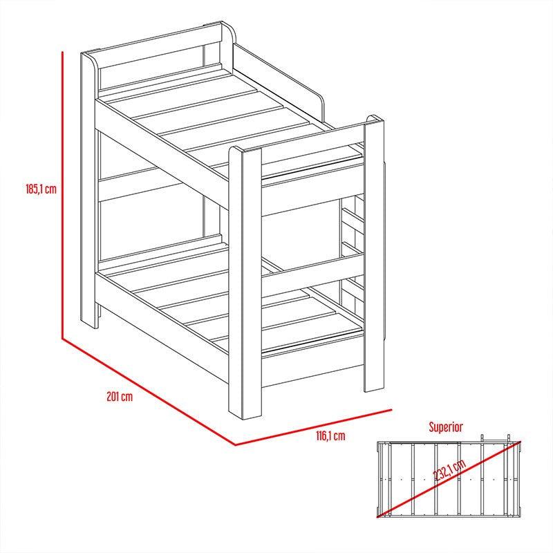 Combo para Habitación Dozza, incluye Biblioteca y Camarote.