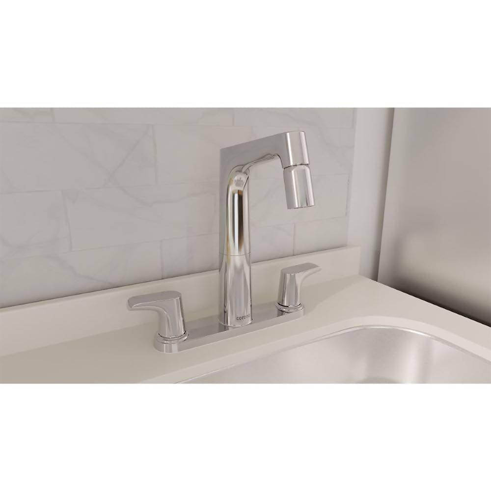 Grifería Corona Lavaplatos 8 Pulgadas Sobreponer Cascade Cromo - VIRTUAL MUEBLES