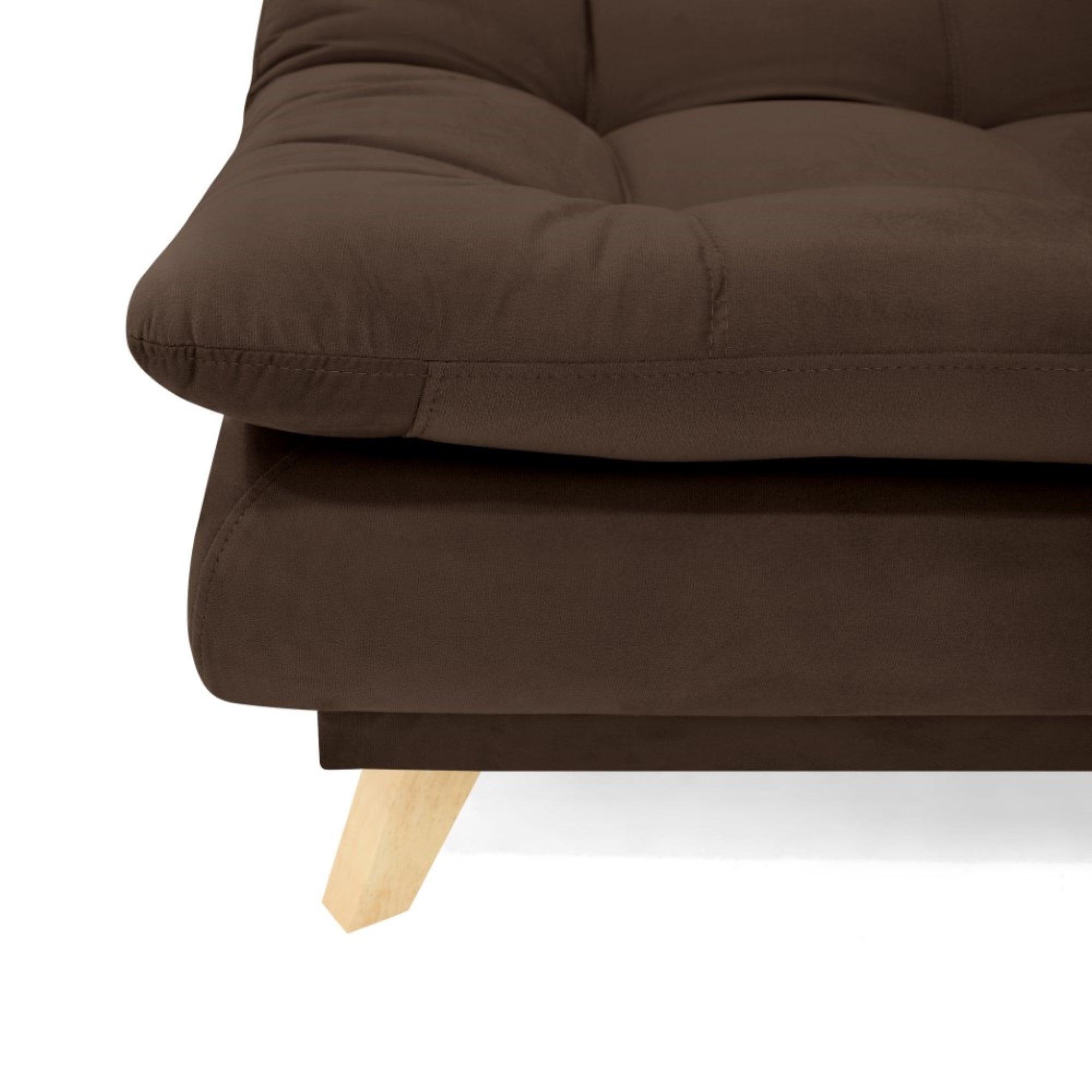 Sofa Cama Munich 3 Posiciones Tela Chocolate - VIRTUAL MUEBLES