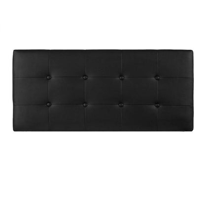 Cabecero Tapizado Base Cama Semi-Doble Cuadros Negro - VIRTUAL MUEBLES