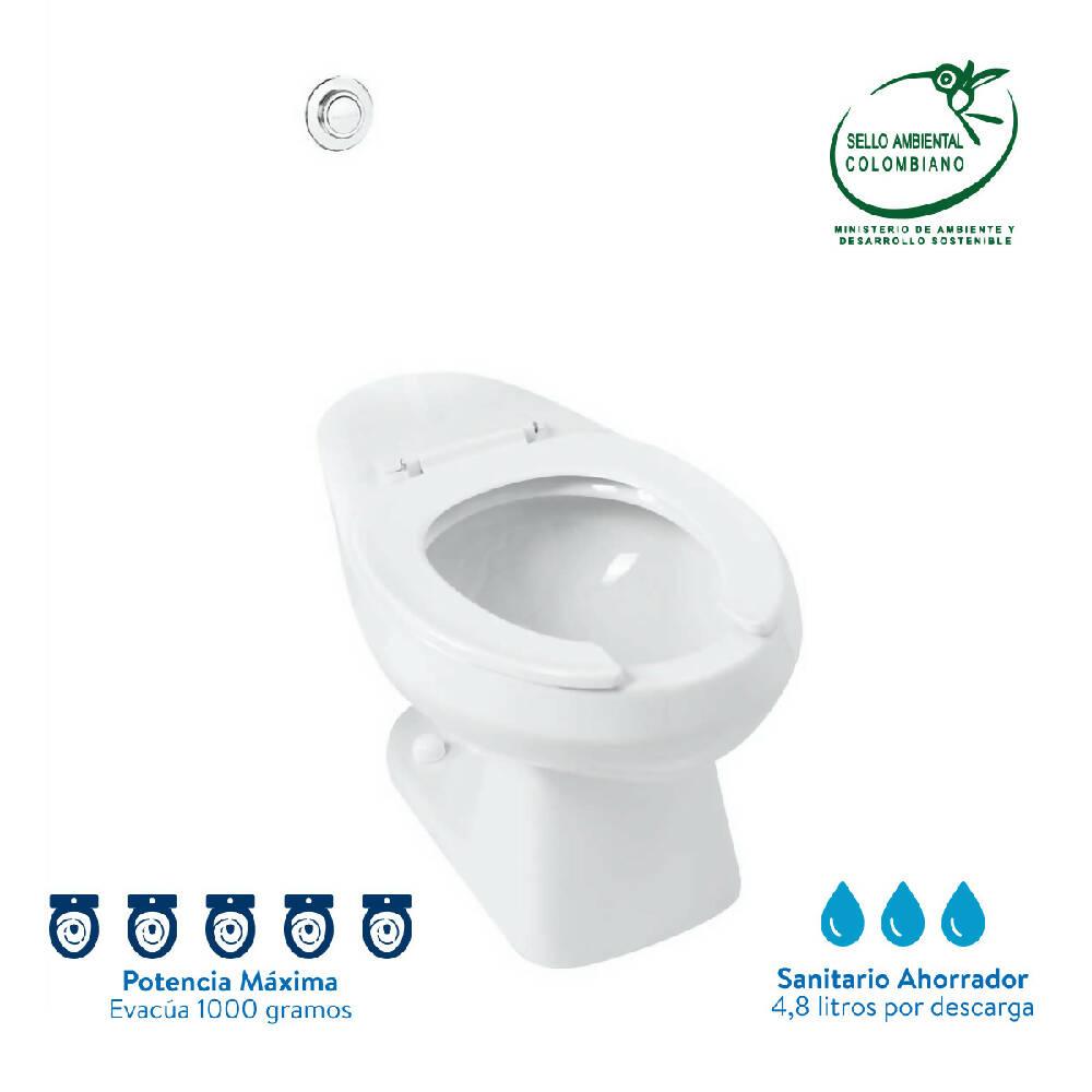 Kit Taza Báltica Plus Entrada Posterior Válvula Push Empotrar - VIRTUAL MUEBLES