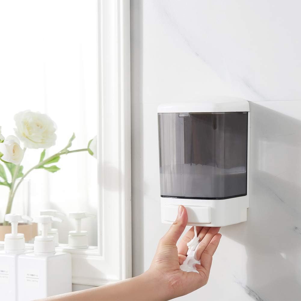  PeiQiH Dispensador de jabón de pared de 2 cámaras para baño,  cocina, dispensador de jabón de manos diŠinfectante, dispensador de loción  de gel de ducha : Hogar y Cocina