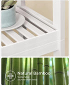 Organizador de baño de 3 niveles, sobre el inodoro, estantes ajustables, Bambú,