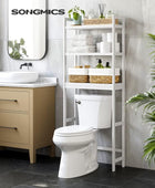 Organizador de baño de 3 niveles, sobre el inodoro, estantes ajustables, Bambú,