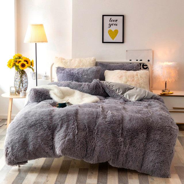 Edredon Felpa Plus Ovejero Gris Claro King - VIRTUAL MUEBLES