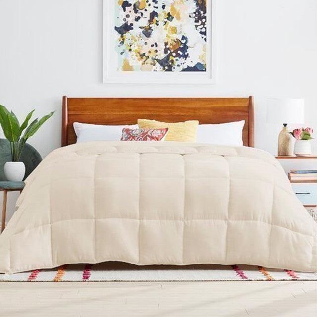 Edredon Bicolor Mas Fundas Y Cojines Blanco / Crudo Doble - VIRTUAL MUEBLES