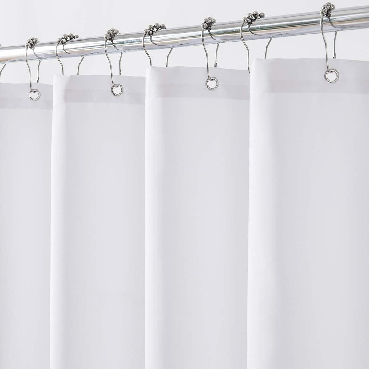Cortina de ducha blanca con rayas en zigzag de ribete de volantes, cor -  VIRTUAL MUEBLES