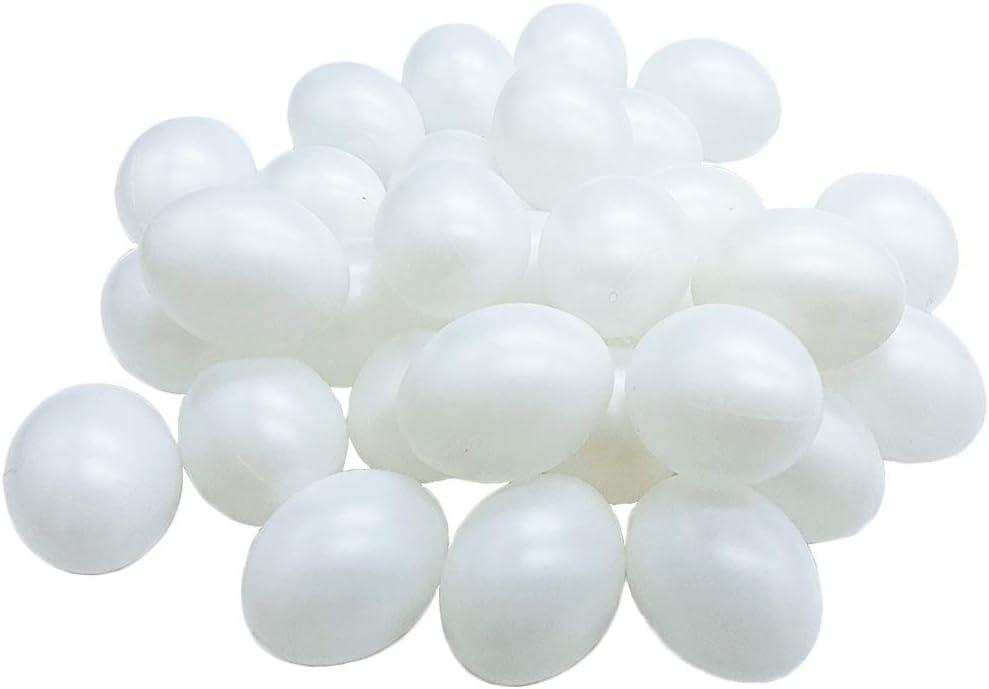 Paquete de 30 huevos de plástico blancos, huevo de Pascua falso