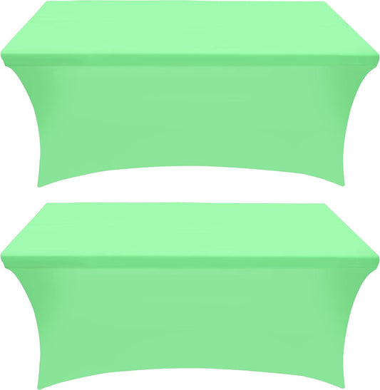 Paquete de 2 manteles de elastano 6 pies, verde brillante ajustados, ajustados,