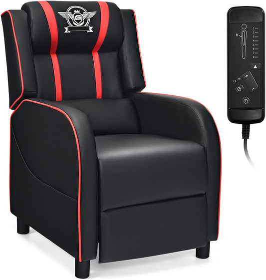 Silla reclinable para videojuegos, estilo carreras, sofá reclinable individual