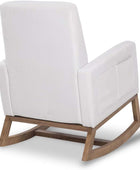 Silla mecedora de tela con respaldo alto, sillón mecedor para guardería, cómodo