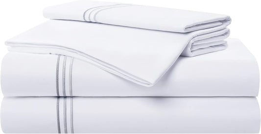 Aston & Arden Juego de sábanas de satén, 100% algodón, 600 hilos, lujosas