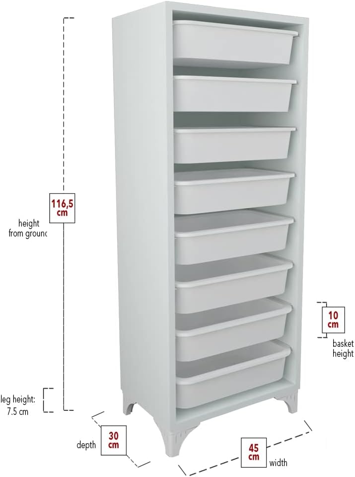 Cómoda blanca contenedores de almacenamiento para gabinete cajón alto
