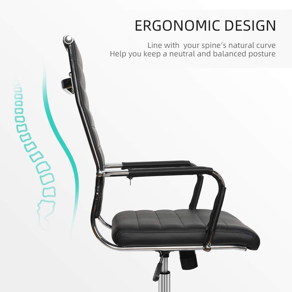 Silla de escritorio de oficina ergonómica moderna de cuero silla giratoria