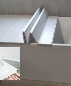 Tapa de baño con obturador, bandeja de bañera de PVC de grano de madera blanca - VIRTUAL MUEBLES