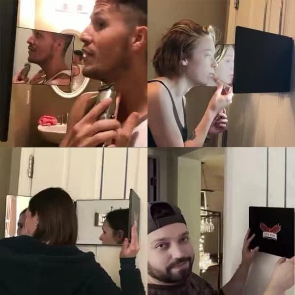 Espejo triple de 3 vías de 360° para cortar el cabello, afeitar, peinar el  cabello, espejo de maquillaje con soportes de altura ajustable para viajes