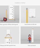 Tabla de crecimiento para niños, marco de madera, tela, regla de medición de - VIRTUAL MUEBLES