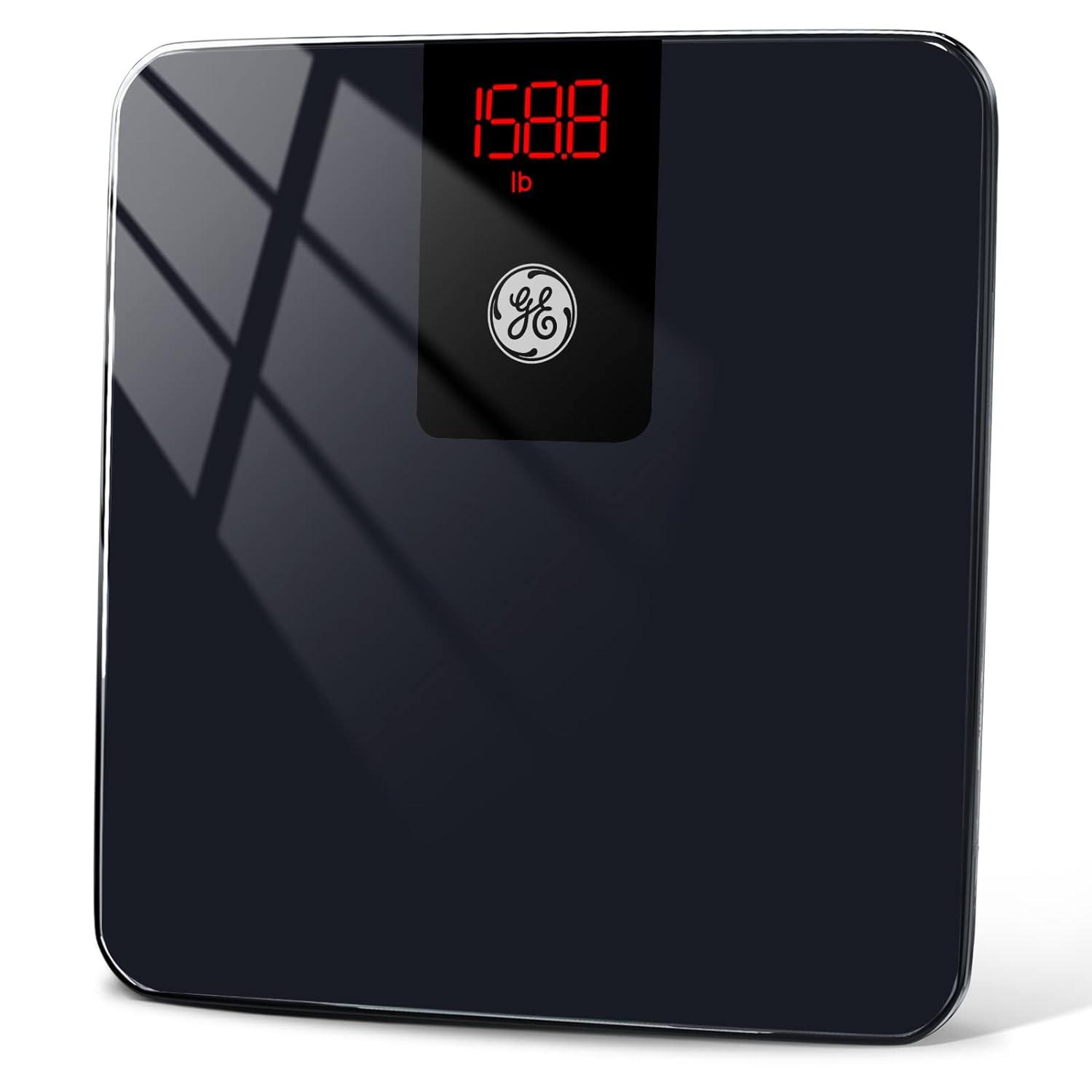 Báscula digital de baño, impermeable, antideslizante, negro, altamente  precisa, con diseño de esquina redonda, mide un peso de hasta 330 libras,  LCD