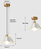 Fulesi Mini lámpara colgante retro de onda blanca pantalla de cerámica estilo