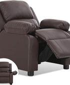 ReunionG Sofá reclinable para niños, sillón de cuero para niños con reposapiés,