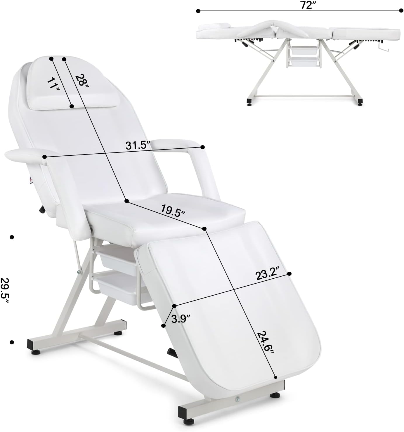 Mesa de masaje, silla de tatuaje, cama facial de pestañas para extensiones de