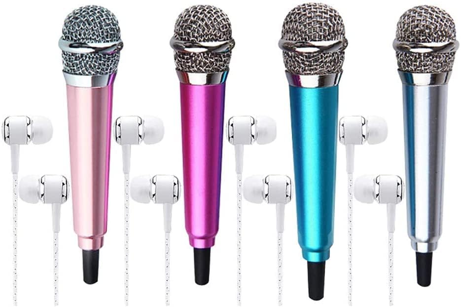 Frienda 4 piezas mini micrófono portátil vocal micrófono mini karaoke  micrófono para teléfono móvil portátil portátil, 4 colores