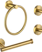 El juego de 4 piezas de accesorios de baño de acero inoxidable dorado cepillado - VIRTUAL MUEBLES