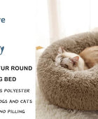 Camas para gatos de interior, camas para perros pequeños, cama redonda lavable