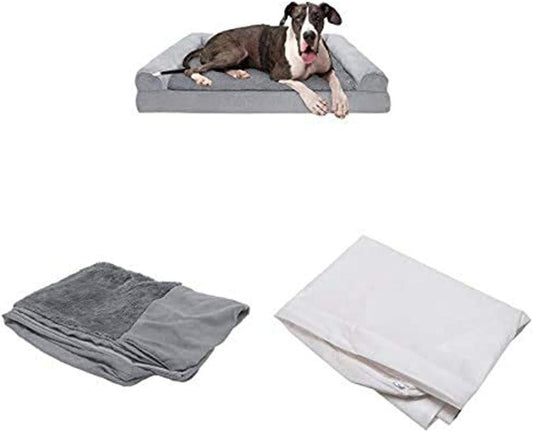 Paquete para mascotas sofá Jumbo Plus de espuma viscoelástica gris de piel