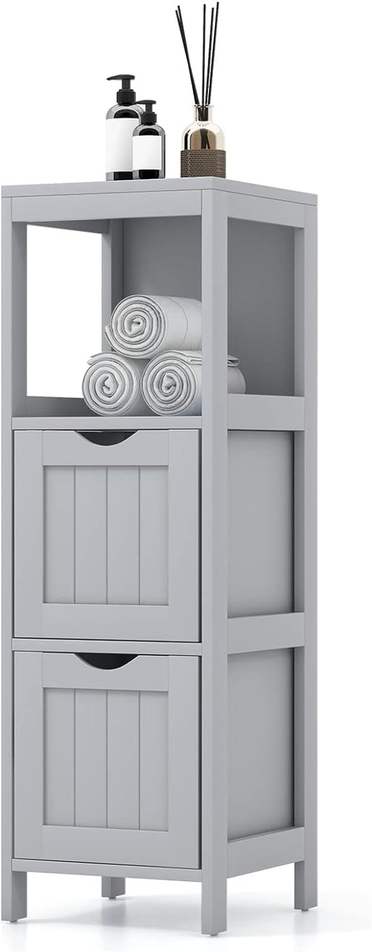 Armario de almacenamiento para baño, armario de piso estrecho independiente con