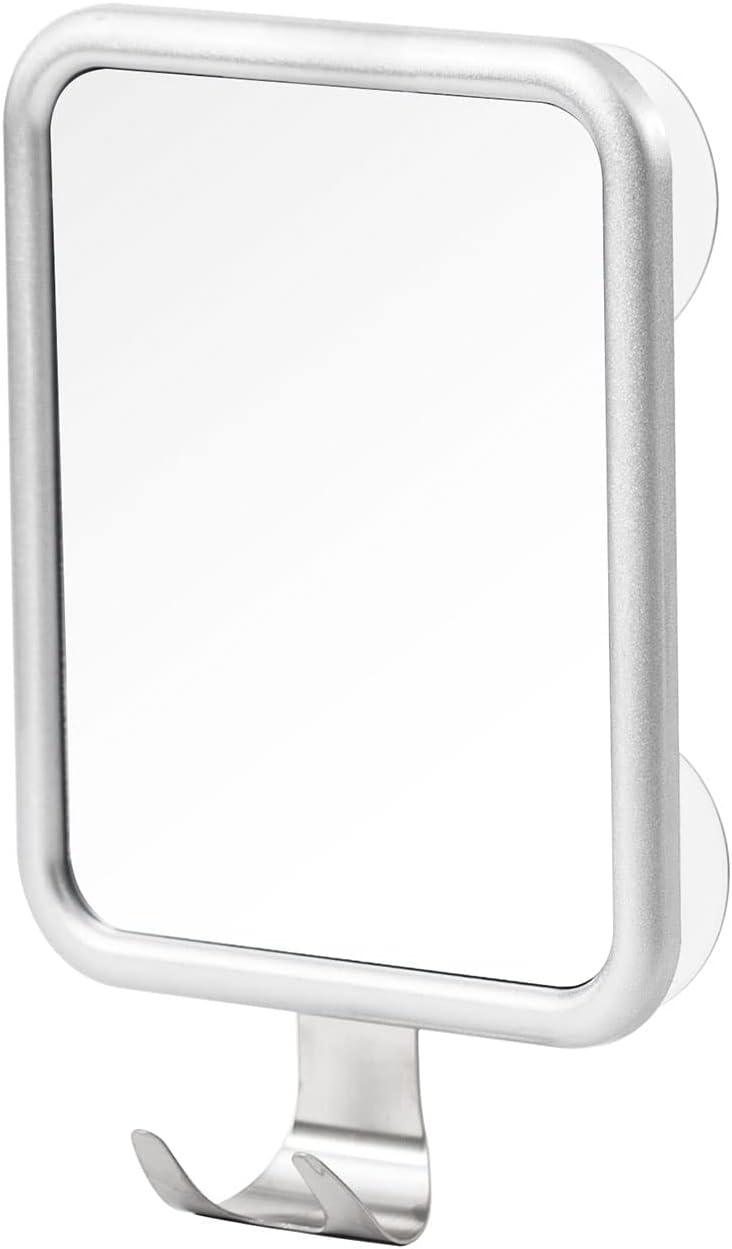 Espejo de afeitado antivaho portátil con soporte para afeitadora