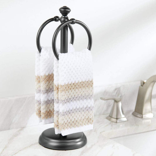 mDesign Soporte decorativo de metal para toallas, para encimeras de baño, para - VIRTUAL MUEBLES