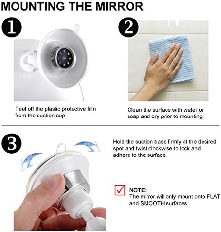 Espejo de ducha colgante sin niebla para afeitarse con gancho giratorio de  360° para colgar, superficie antivaho inastillable y soporte para