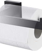 Soporte de papel higiénico negro mate, dispensador de rollos de papel higiénico - VIRTUAL MUEBLES