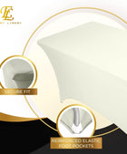 Mantel rectangular marfil de lino de elastano de 6 pies, funda ajustable para