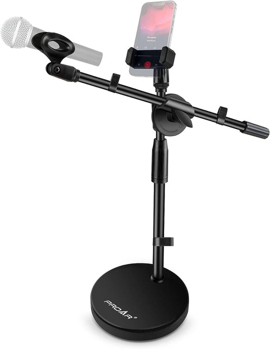 Soporte de micrófono de escritorio ajustable con brazo de brazo mejorado 3 en 1