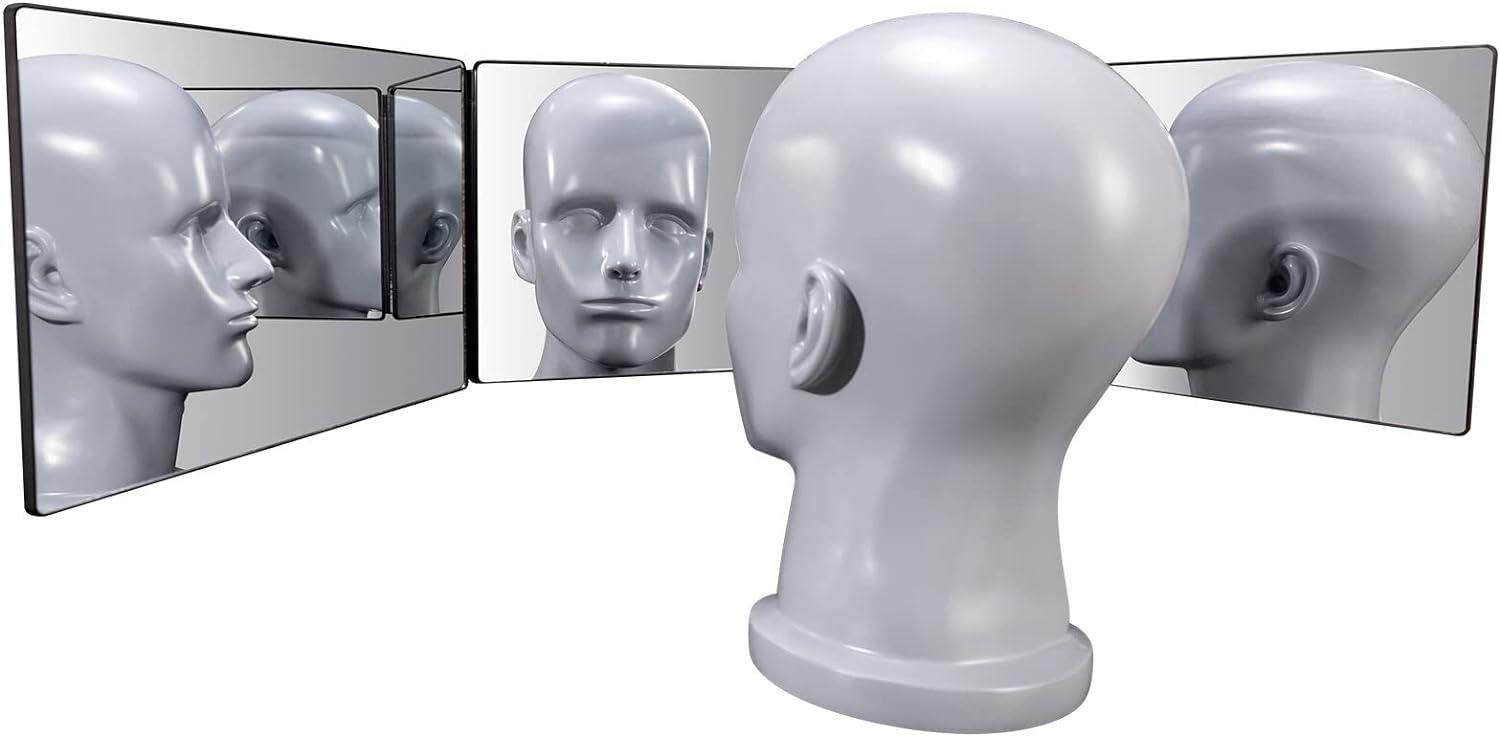 Espejo de 3 vías para corte de cabello espejo de 360 para cortes de pelo para - VIRTUAL MUEBLES