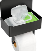 Soporte de papel higiénico con estante, dispensador de toallitas desechables - VIRTUAL MUEBLES