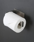 Portarrollos de papel higiénico, autoadhesivo, de acero inoxidable, resistente - VIRTUAL MUEBLES