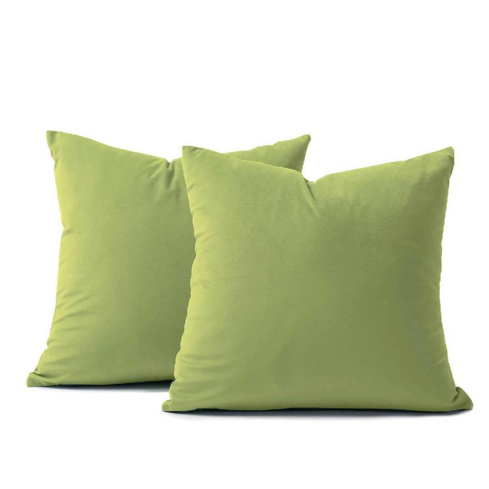 Funda X2 Cojines Decorativos Cuadrados En Tela Verde Pistacho - VIRTUAL MUEBLES