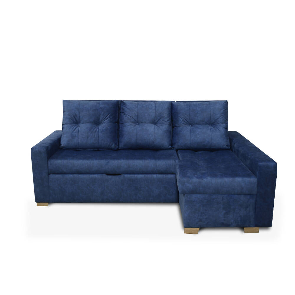 Esquinero Sofá Cama Carson Tela Azul