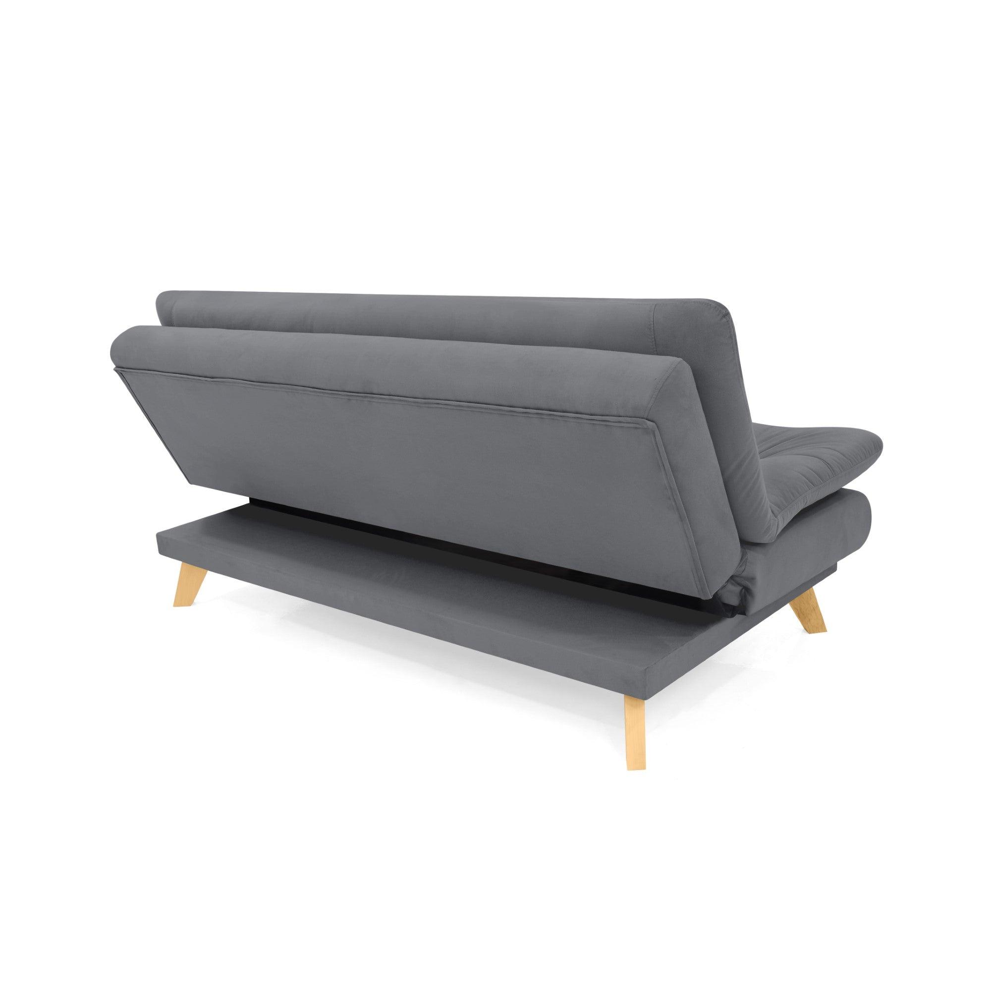 Sofa Cama Munich 3 Posiciones Tela Gris - VIRTUAL MUEBLES