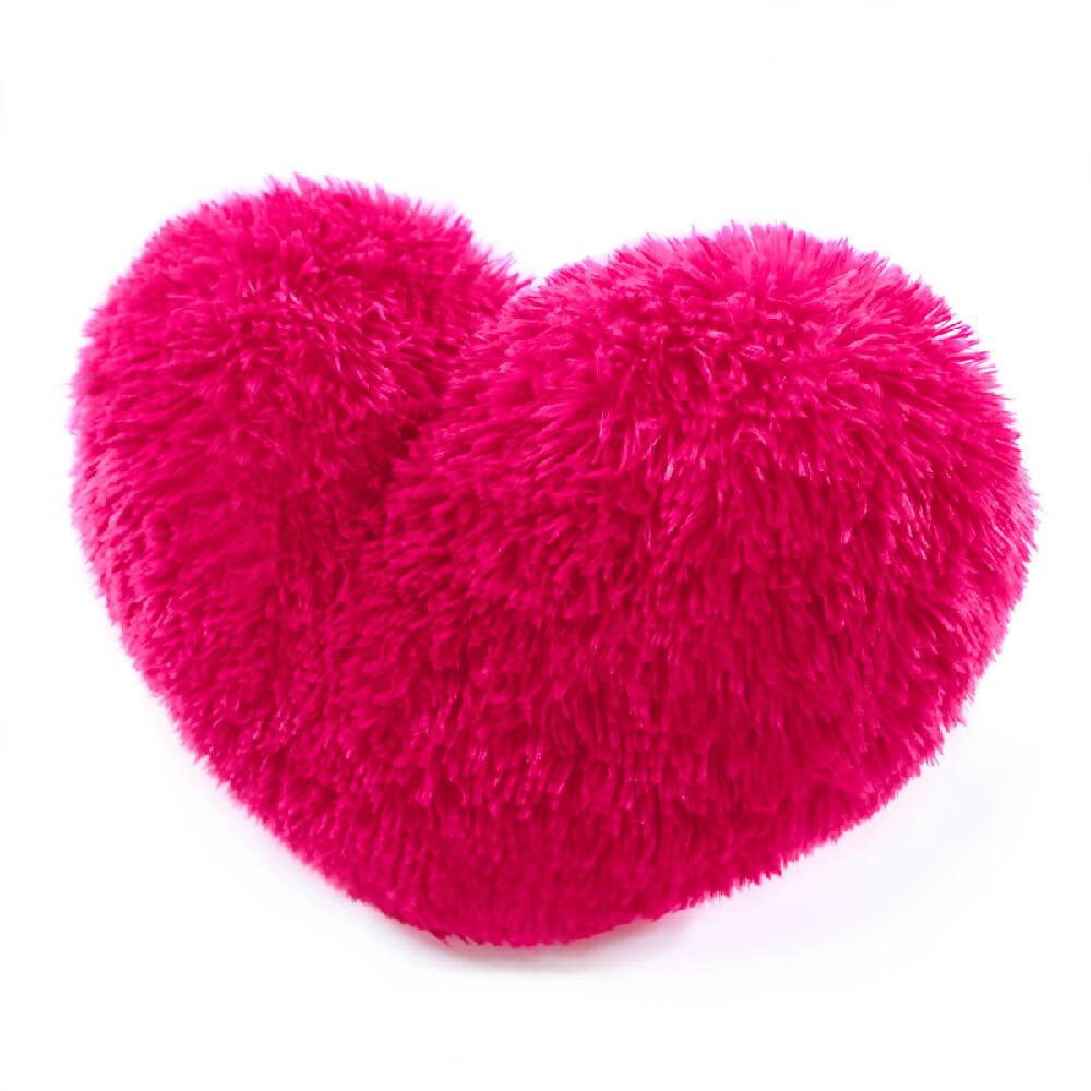 Cojín Decorativo Peludo Corazón - Fucsia - VIRTUAL MUEBLES