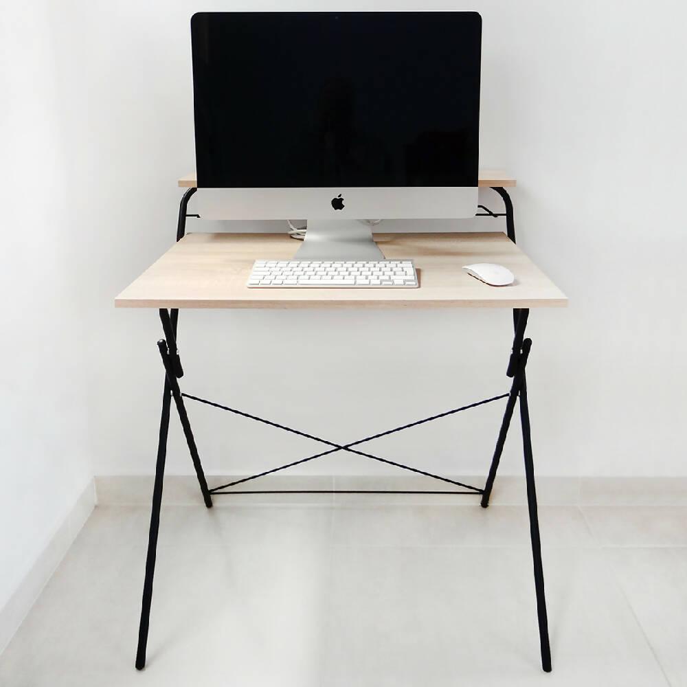 Escritorio plegable base negra rustic sand - VIRTUAL MUEBLES