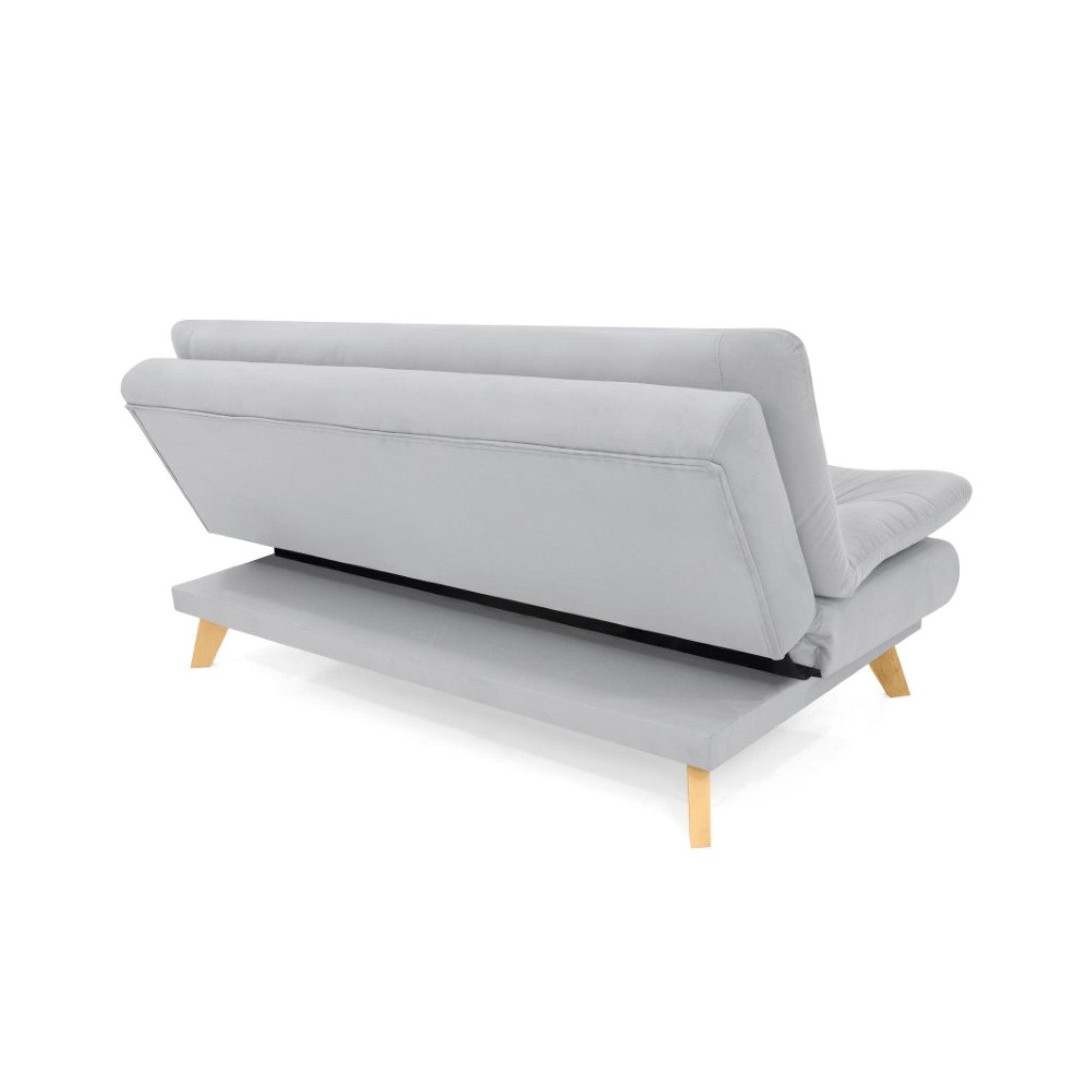 Sofa Cama Munich 3 Posiciones Tela Plata - VIRTUAL MUEBLES