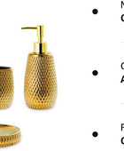 Juego de accesorios de baño dorados de cerámica de 4 piezas de accesorios de - VIRTUAL MUEBLES