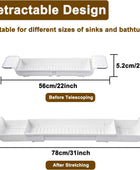 Estante de baño de drenaje expandible, bandeja de bañera de plástico - VIRTUAL MUEBLES